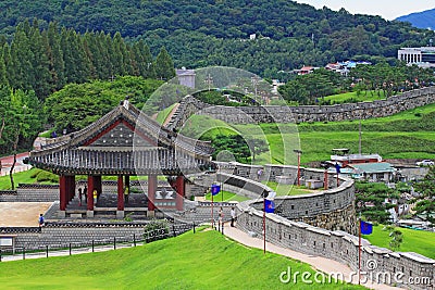 Korea UNESCO World Heritage Sites â€“ Hwaseong Fortress Editorial Stock Photo